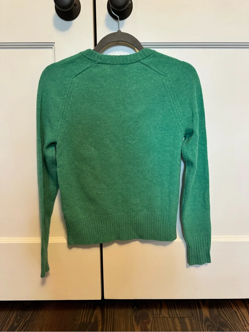 J. Crew Heather Green Crewneck 100% Wool Sweater